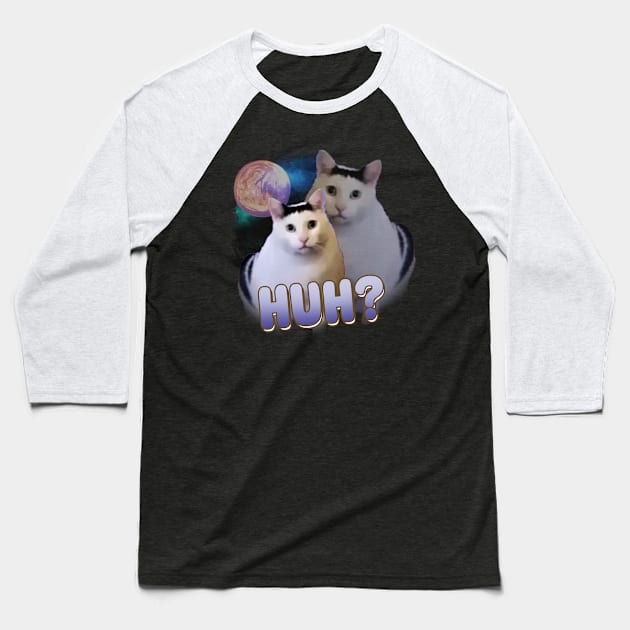 Huh-Cat Baseball T-Shirt by Bayzer